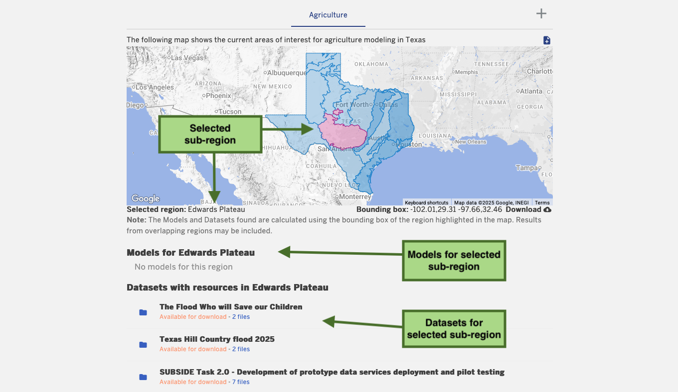 Selecting a region